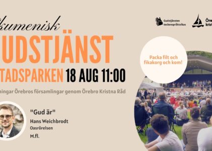 Ekumenisk gudstjänst i Stadsparken 18 aug kl 11:00